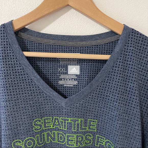 Adidas Seattle Sounders FC Aeroknit Climacool V-Neck Long Sleeve Gray-XXL - Picture 3 of 9